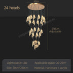 LED Staircase Chandelier: Modern Loft Lighting Fixture for Living & Dining Room