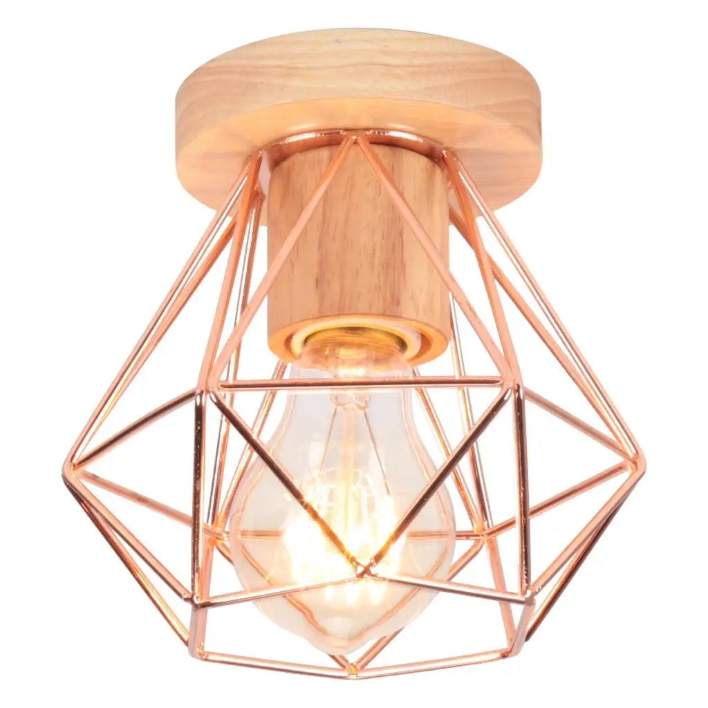 Vintage Industrial Wood Ceiling Lights Retro Loft Plafonniers for Home Decor