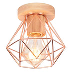 Vintage Industrial Wood Ceiling Lights Retro Loft Plafonniers for Home Decor