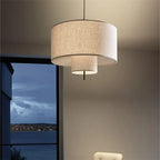 Margin Pendant Lamp Linen Lampshade for Living Room Bedroom Restaurant Hotel Loft