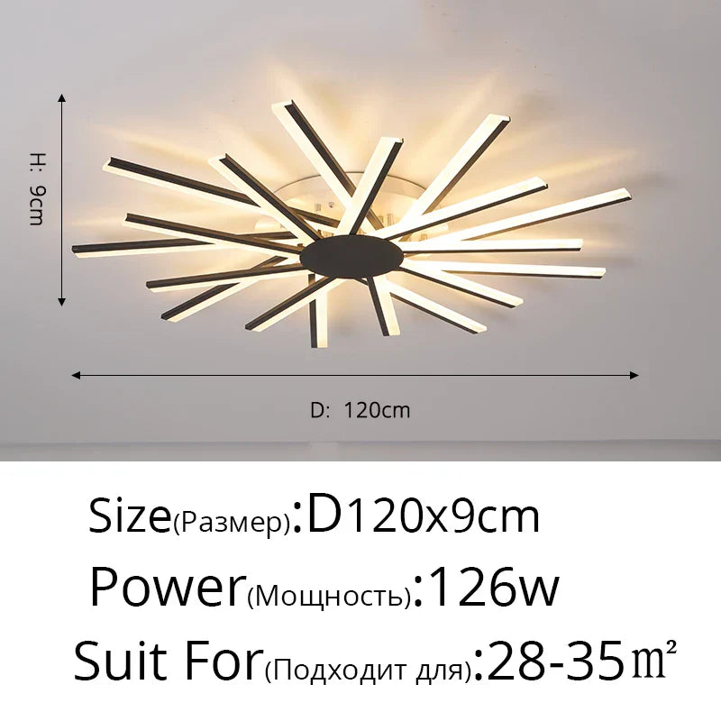 Flower Acrylic Chandelier, Indoor Living Room Bedroom Lamp, Gold Black White Glass