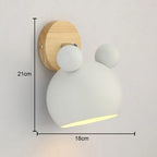 Modern Nordic Wooden Wall Lights Bedside Sconce by - White Lampshade, E27