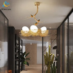 Bird's Nest Glass LED Ceiling Lamp for Modern Nordic Living Room Decor