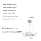 Nordic LED Pendant Lights Dimmable Hanging Lamp for Living Room and Bedroom