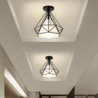 Retro LED Ceiling Light: Industrial Vintage Fixture for Bedroom, Porch, Aisle - E27 Metal Cage