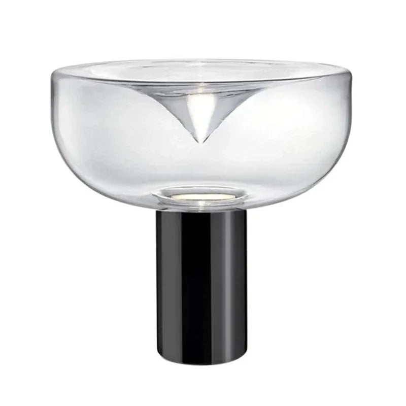 Aella Table Lamp: Elegant Clear Glass Luxury Art Desk Lamp for Office, Bedroom, and Foyer