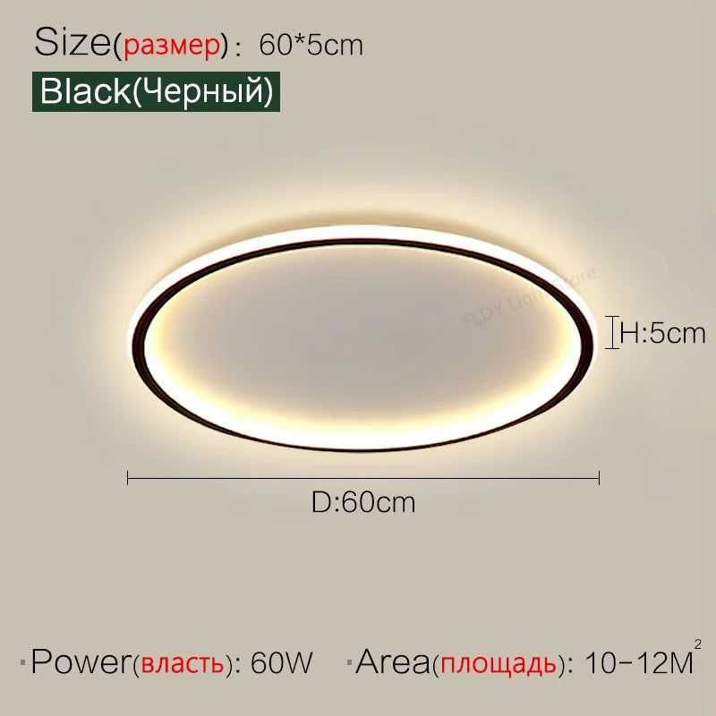 Modern LED Ceiling Lights Rectangular Smart Main Lamp Nordic Style