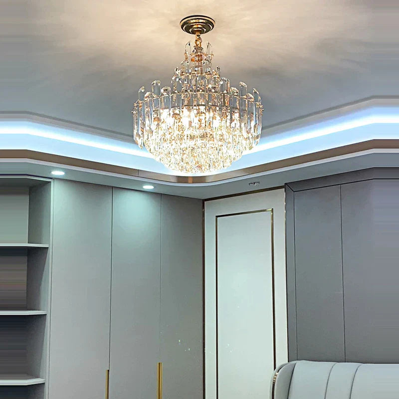 Modern Luxury Crystal Chandelier for Duplex Living Room, Dinning Decor Suspended Light