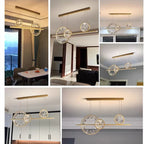 Crystal Ring LED Chandelier for Restaurant Dining Room Coffee Shop