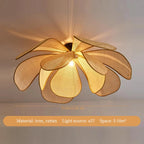 Petals Rattan Chandelier: Japan Style Wicker Pendant Lights for Living Room