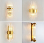 Crystal Wall Lamp: Elegant Golden LED Sconce for Bedroom, Living Room & Bathroom