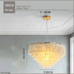 Gold Chrome Metal Shell Chandelier for Restaurant Living Room Hotel Hall