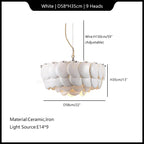 Ceramic Chandelier White Droplight: Contemporary Nordic Style Pendant Light for Modern Home Decor