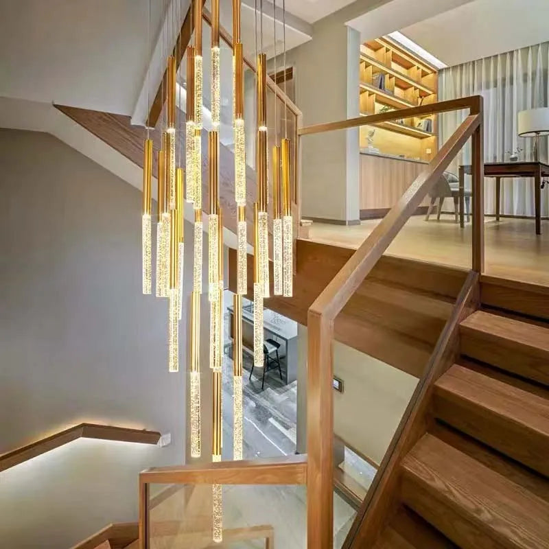 Crystal LED Chandelier for Staircase & Living Room