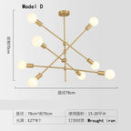 Magic Bean Iron Chandelier: Modern Nordic LED Fixture for Living Room & Bedroom