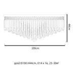 Modern Luxury Crystal Ceiling Light with LED E14, Gold/Chrome Finish