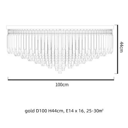 Modern Luxury Crystal Ceiling Light with LED E14, Gold/Chrome Finish