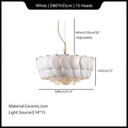Ceramic Chandelier White Droplight: Contemporary Nordic Style Pendant Light for Modern Home Decor