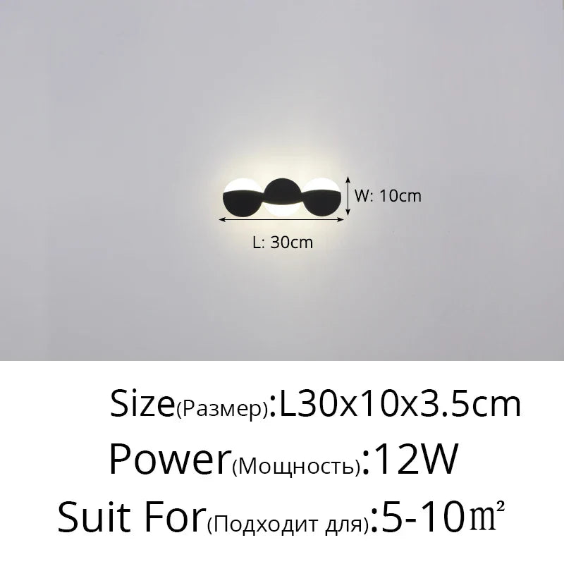 Spherical LED Wall Lamp for Bedroom and Living Room