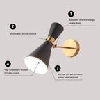 Minimalist Gold Black Bedside Wall Light for Nordic Home Living