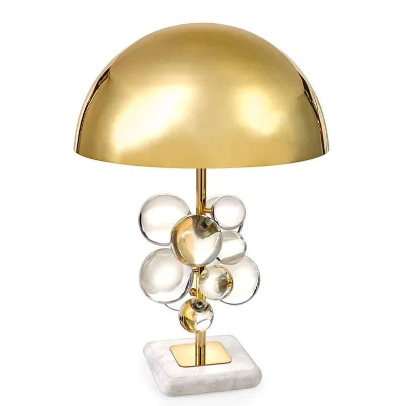 Golden Mushroom Crystal Ball Table Lamp Multicolored Creative Bedroom Decor