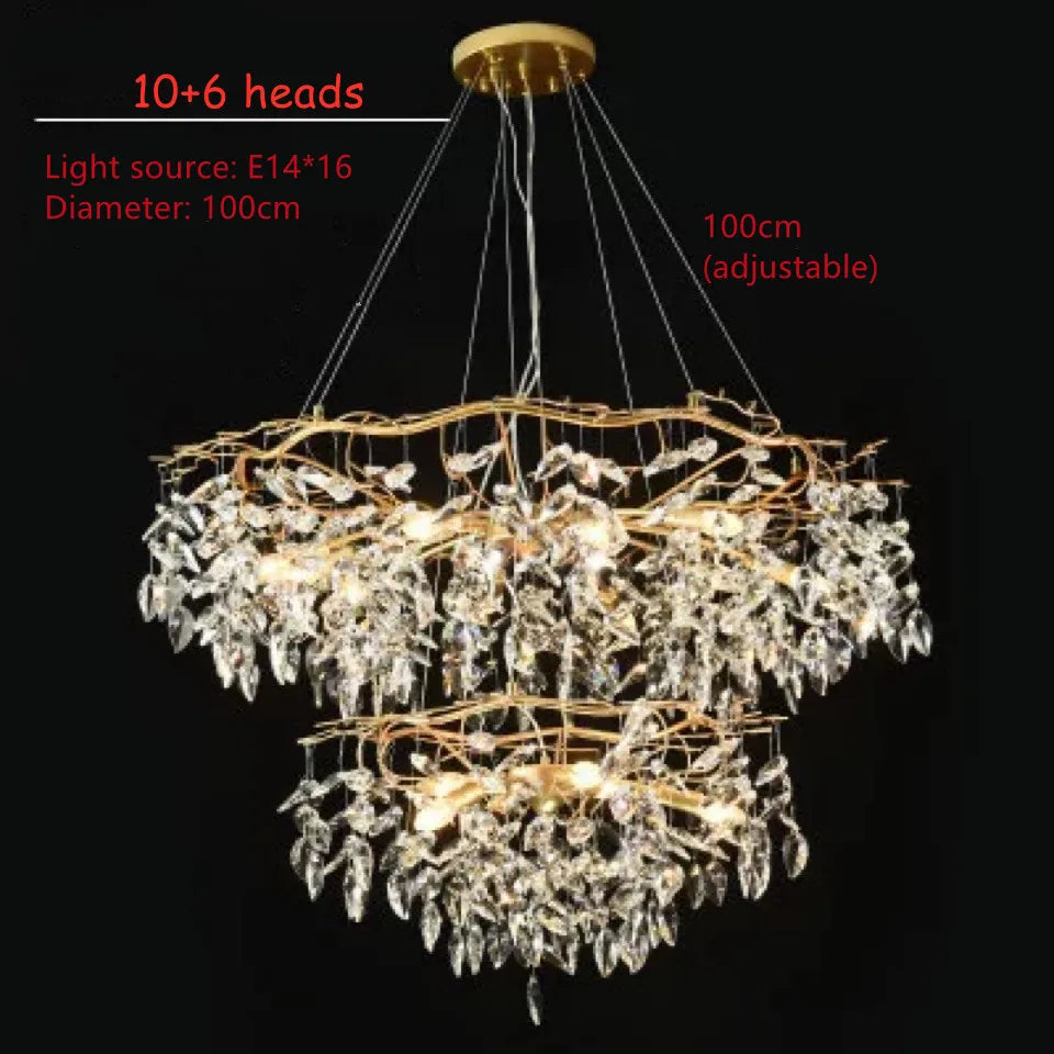 Modern Luxury Crystal Chandelier LED Pendant Light for Living Room Hotel Home Decor by Afralia™