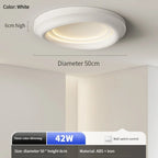 White Round LED Ceiling Light with Remote Control for Bedroom & Living Room
