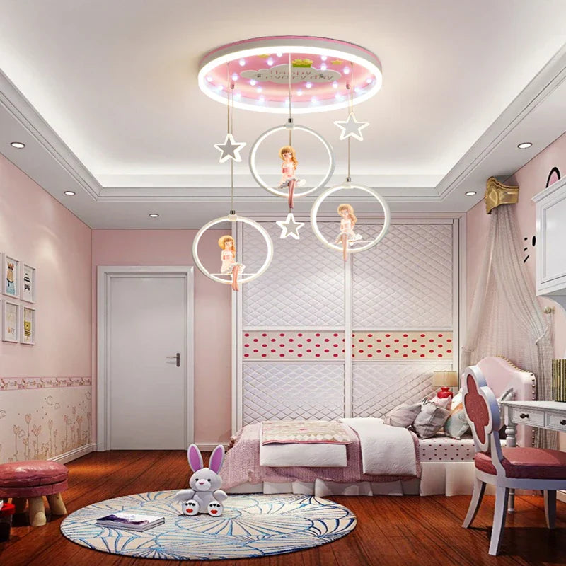Cartoon Princess Chandelier: Modern Kids Room Decor