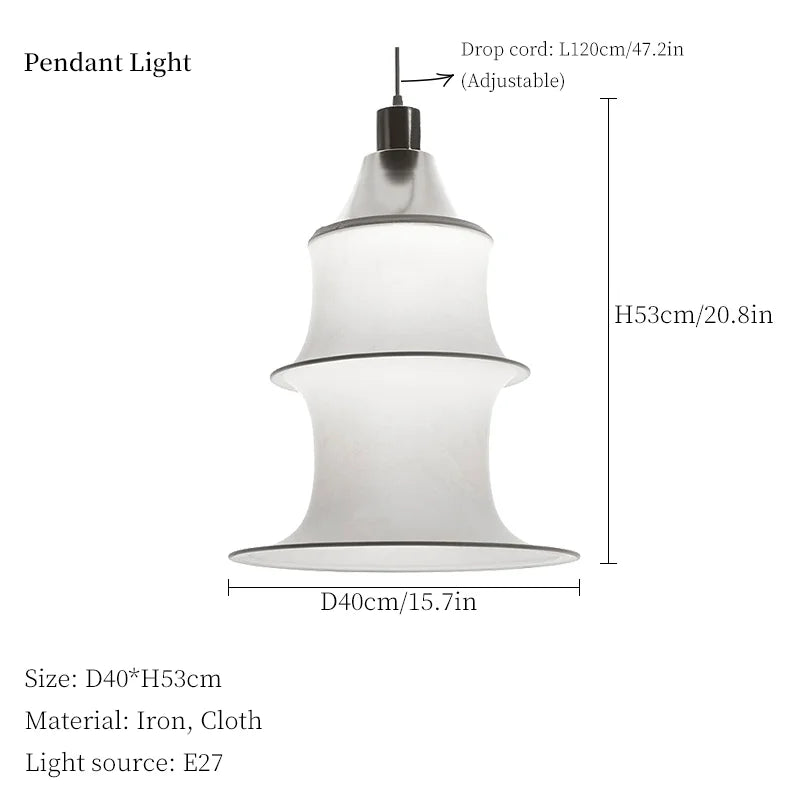 Wabi Sabi Cloth Ceiling Lamp: Japan-inspired Pendant Light for Stylish Home Decor