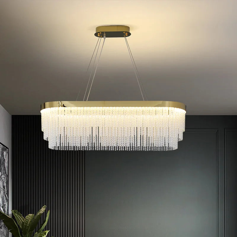 Crystal Luxury Hanging Ceiling Lamps LED Chandelier for Living Room Decor
