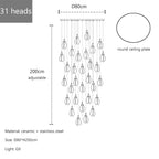 Petals G9 LED Pendant Light: Modern Ceramics Lustre for Hotel Lobby, Villa, Living Room, Stairs