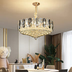 Crystal Duplex Villa Chandelier Hall Light - Luxe Living Room Middle Floor Lamp