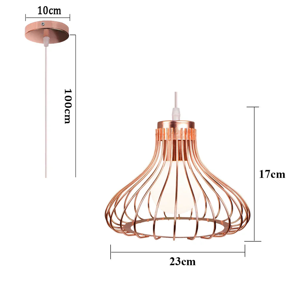 Industrial Cage LED Pendant Light for Modern Vintage Chandelier in Living Room