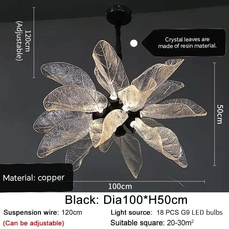 Elegant Copper Chandelier Light for Kitchen Dining Living Room - Modern Luxury Crystal Lamp