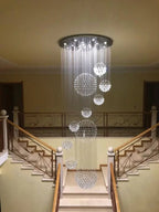 Modern Crystal Ball Chandelier by - Large Size D80*H300cm - Guaranteed Quality