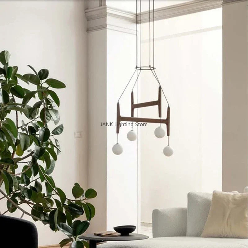 ASTRA Wood Pendant Light Multi Head LED Chandelier Interior Decor Lamp