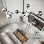 Gray Lava Glass Chandelier LED Pendant Light Modern Nordic Design