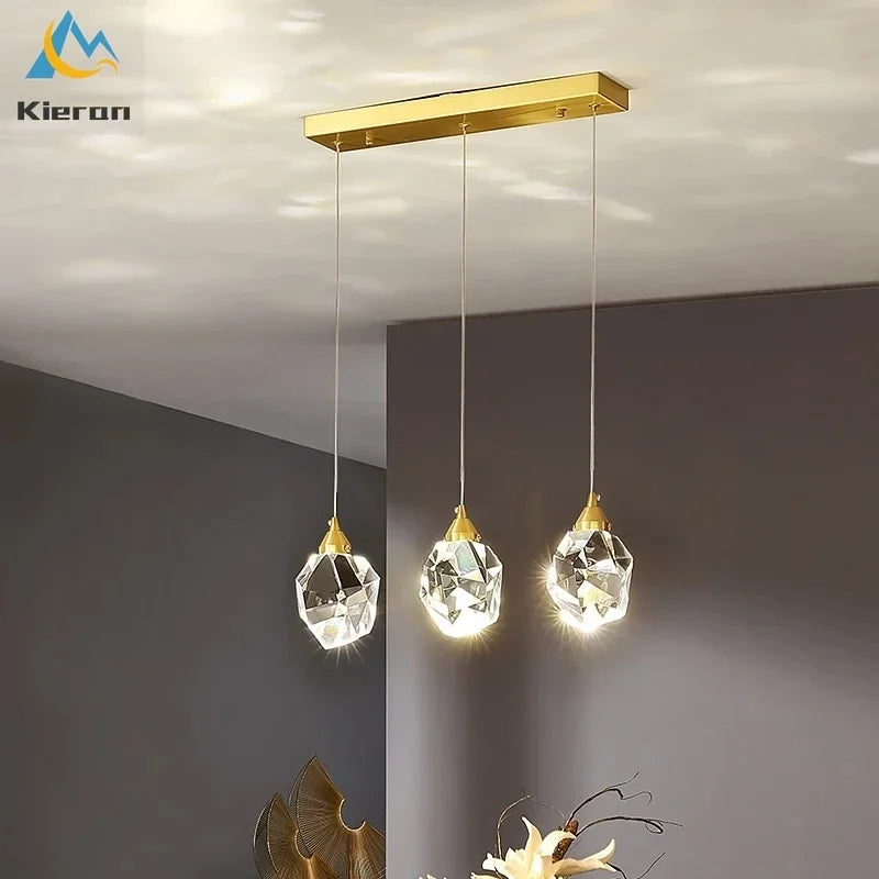 Nordic Crystal LED Pendant Light for Modern Living Room Decor