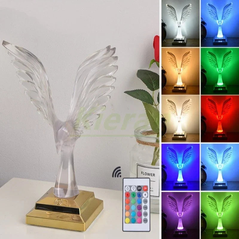 Crystal Eagle LED Table Lamp for Bedroom Study and Living Room
