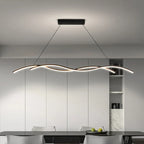 Wave LED Pendant Lights: Modern Chandeliers for Dining Room, Bar, and Home Decor