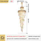 Crystal Chandelier Spiral Staircase Luxury Lighting