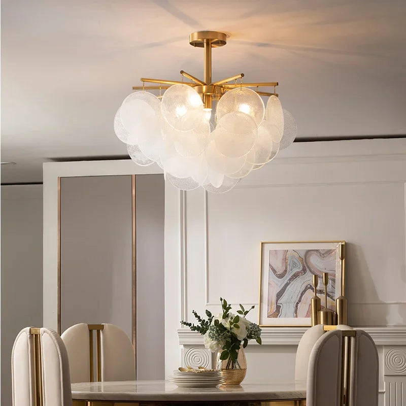 Shell Shape Glass Chandelier Ceiling Lamp - Modern Nordic Style Pendant Light