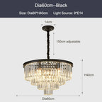 Black Gold Crystal Ceiling Chandelier: Modern LED Pendant Light for Luxe Living Spaces