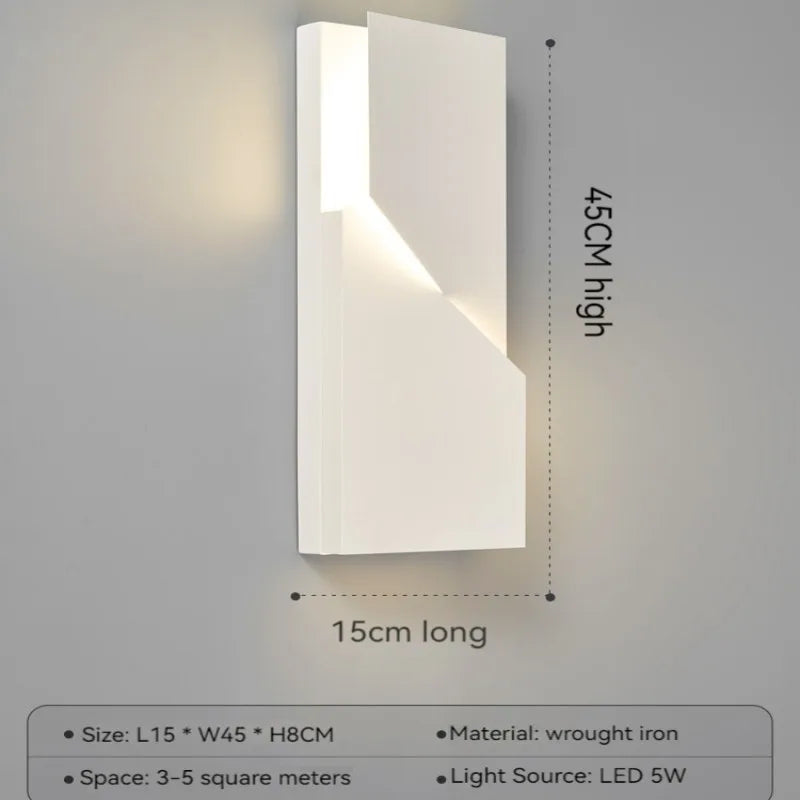 Nordic White LED Wall Lamp - Modern Simple Interior Bedside Lighting