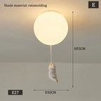 Nordic White Bear Kid Ceiling Lamp: Children's Room Decoration LED Pendant Light.