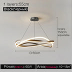 Modern Chandelier Ring Lamp Electric Home Lighting Master Bedroom Decor