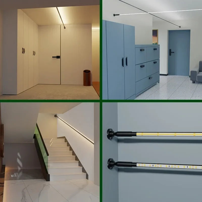 Skyline LED Chandelier: Black White RGB Colorful Strips Wall Lamp for Living Bedroom Bar