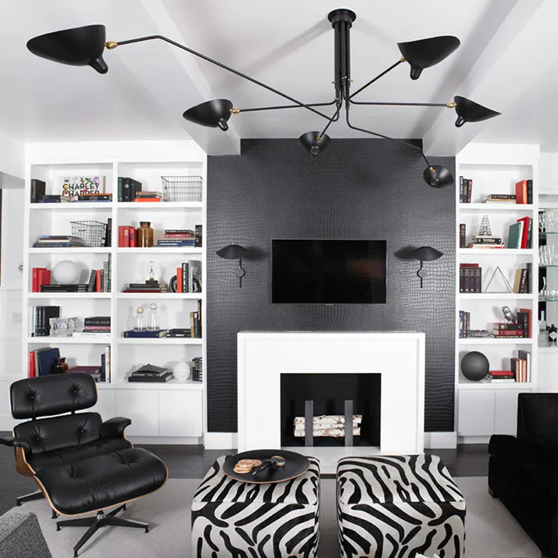 Spider Serge LED Pendant Chandelier: Retro Industrial Modern Duckbill Lighting