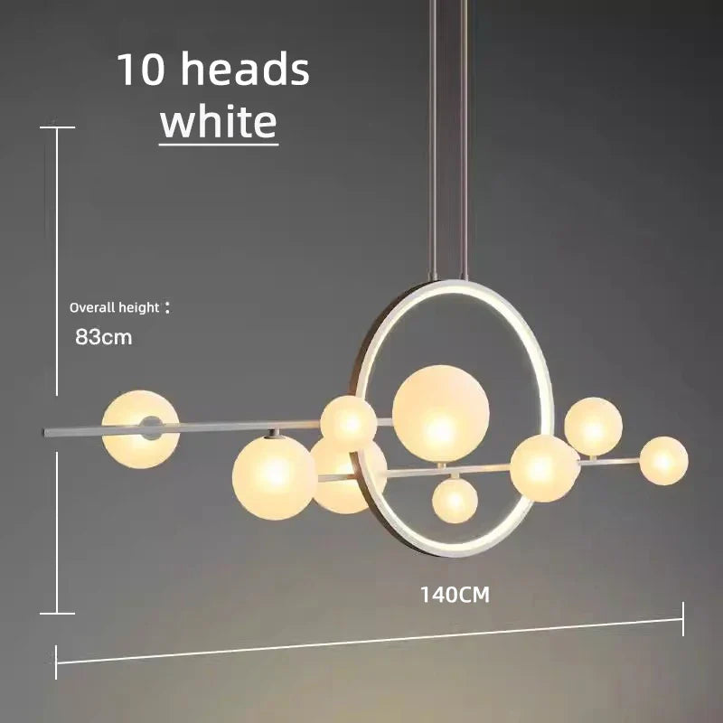 Bubble Glass Chandelier LED Dining Table Spherical Lighting