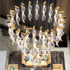 Luxury Acrylic LED Chandelier: Modern Staircase Hallway Villa Pendant Light